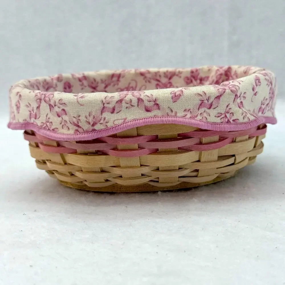 Longaberger American Cancer Society Pink Hope Handmade Basket with Liner and Pin